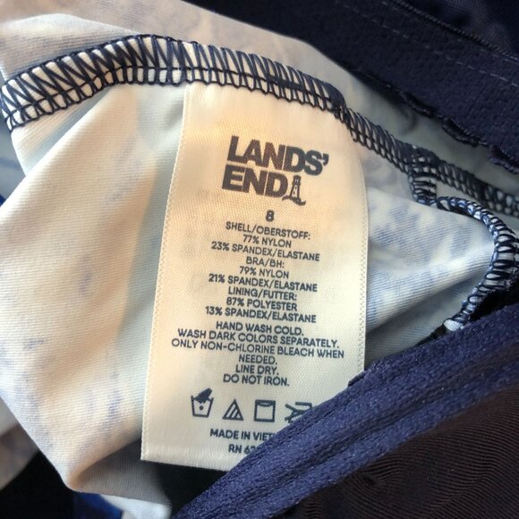 Lands End Chlorine Resistant Square Neck Underwire Tankini Swimsuit Top Blue 6 - Picture 4 of 4